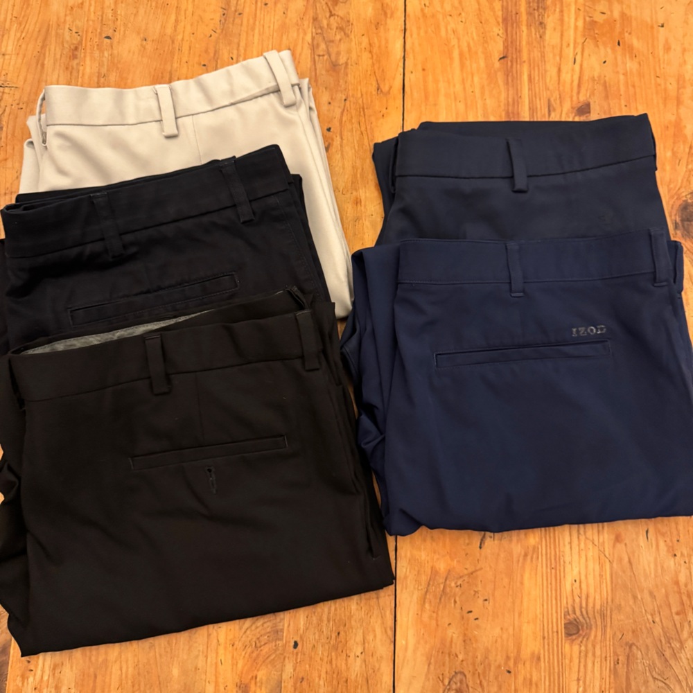 Men’s Dress Slacks Bundle | 40x29 & 40x30 | Haggar • IZOD • St. John’s Bay